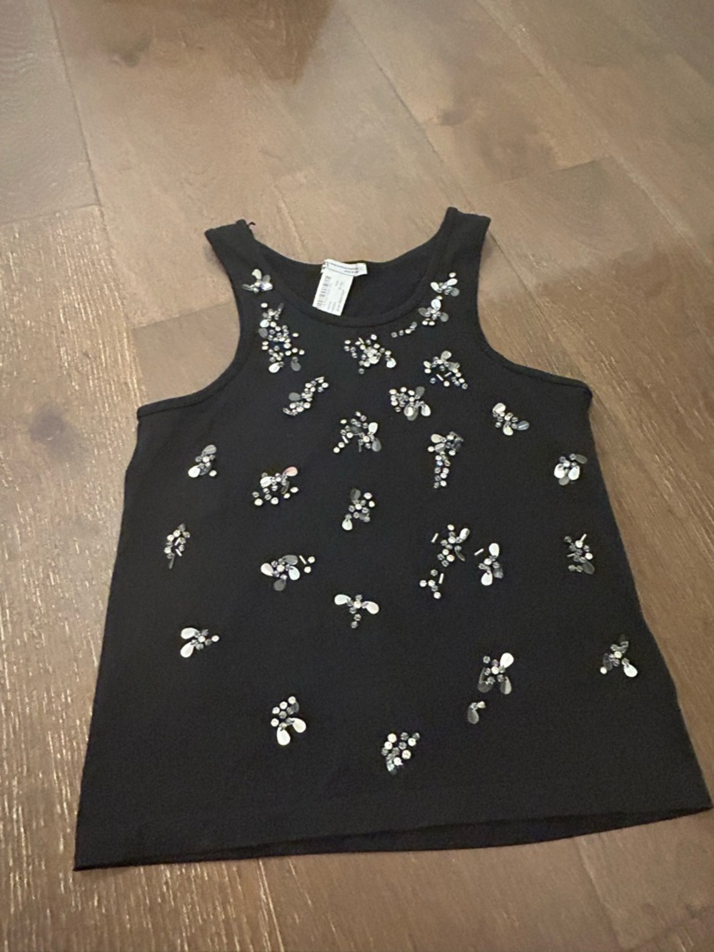 Zara Black Embellished Jewel Tank